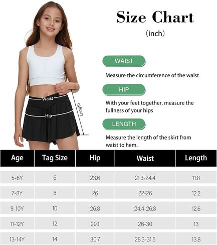 شورت رياضي للفتيات مع جيب على شكل فراشة 2 في 1، تنانير للجري، شورت تنس للمراهقين للتمرين النشط in Kuwait