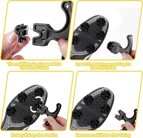 51 Pcs Golf Cleats Set 50 Golf Shoe Spikes Replacements with 1 Golf Cleats Spanner Metal Thread Screw 6 mm Dia Golf Shoe Cleats for Cricket Shoe Golf Player in Saudi Arabia