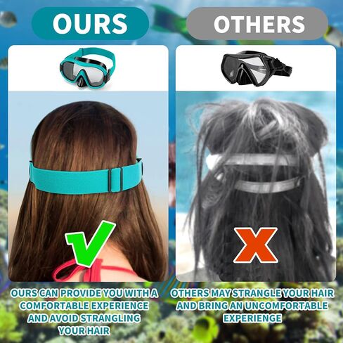Swimming Goggles Scuba Snorkeling Mask for Adults, Adjustable Elastic Knitted Strap Swim Goggles, Tempered Glass with Panoramic Scuba Snorkel Diving Mask for Adults in Saudi Arabia