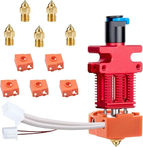 CR-6 SE Hotend Extruder Kit، أجزاء طابعة ثلاثية الأبعاد من سبائك الألومنيوم مجموعة أطراف ساخنة مع 5 قطع 0.4 مم فوهة نحاس MK8، كتلة حرارية و5 قطع جورب سيليكون للطابعة ثلاثية الأبعاد Creality CR-6 SE/CR-6 MAX/CR-5 Pro in Kuwait