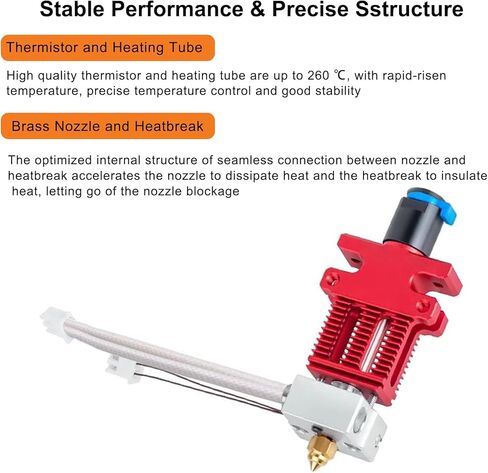 CR-6 SE Hotend Extruder Kit، أجزاء طابعة ثلاثية الأبعاد من سبائك الألومنيوم مجموعة أطراف ساخنة مع 5 قطع 0.4 مم فوهة نحاس MK8، كتلة حرارية و5 قطع جورب سيليكون للطابعة ثلاثية الأبعاد Creality CR-6 SE/CR-6 MAX/CR-5 Pro in Kuwait