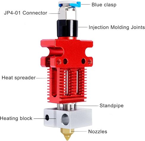 CR-6 SE Hotend Extruder Kit، أجزاء طابعة ثلاثية الأبعاد من سبائك الألومنيوم مجموعة أطراف ساخنة مع 5 قطع 0.4 مم فوهة نحاس MK8، كتلة حرارية و5 قطع جورب سيليكون للطابعة ثلاثية الأبعاد Creality CR-6 SE/CR-6 MAX/CR-5 Pro in Kuwait