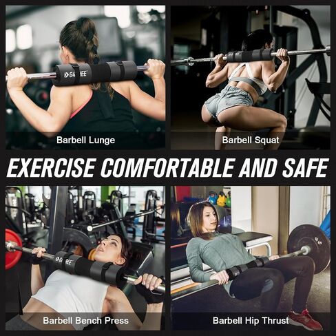 G4Free 7pcs Barbell Pad Set for Squat, Hip Thrusts, Lunges, Leg day, Standard Olympic Bars with 2 Gym Ankle Safety Straps, 3 Hip Resistance Bands, Barbell Pad and Carry Bag in Saudi Arabia