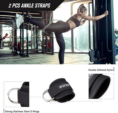G4Free 7pcs Barbell Pad Set for Squat, Hip Thrusts, Lunges, Leg day, Standard Olympic Bars with 2 Gym Ankle Safety Straps, 3 Hip Resistance Bands, Barbell Pad and Carry Bag in Saudi Arabia