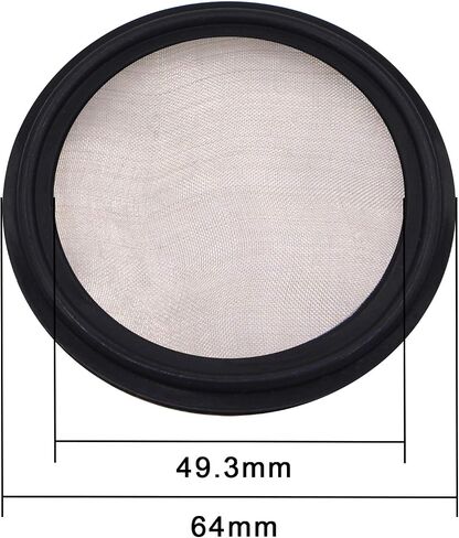 DERNORD 2" FKM Sanitary Gasket w/Stainless Screen - Tri Clamp Clover （Pack of 1） (6 Mesh) in Saudi Arabia