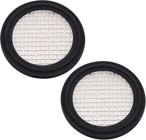 DERNORD 2" FKM Sanitary Gasket w/Stainless Screen - Tri Clamp Clover （Pack of 1） (6 Mesh) in Saudi Arabia