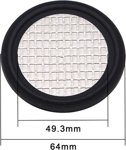 DERNORD 2" FKM Sanitary Gasket w/Stainless Screen - Tri Clamp Clover （Pack of 1） (6 Mesh) in Saudi Arabia