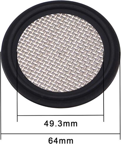 DERNORD 2" FKM Sanitary Gasket w/Stainless Screen - Tri Clamp Clover （Pack of 1） (6 Mesh) in Saudi Arabia