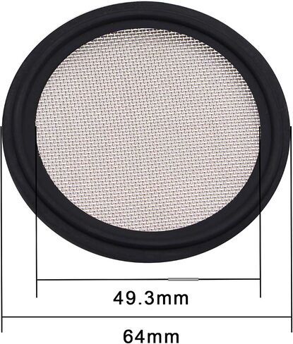 DERNORD 2" FKM Sanitary Gasket w/Stainless Screen - Tri Clamp Clover （Pack of 1） (6 Mesh) in Saudi Arabia