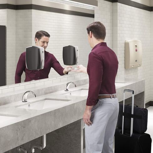 Rubbermaid Commercial Products Technical Concepts Touch-Free Auto Foam Soap Dispenser, Chrome, 10.9" x 5.2" x 5.2", For School/Restaurant/Office/Airport Bathrooms in Kuwait