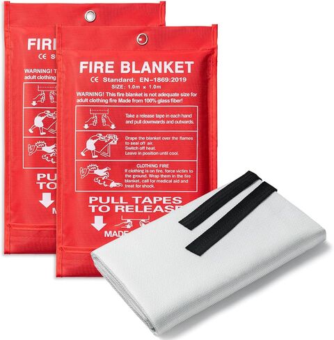 BOOMIBOO Emergency Fire Blanket for Home and Kitchen-1 Pack-High Heat Resistant Fire Suppression Blanket Fiberglass Flame Retardant Safety Blankets for Camping Office School Warehouse (39.4" x 39.4") in Saudi Arabia