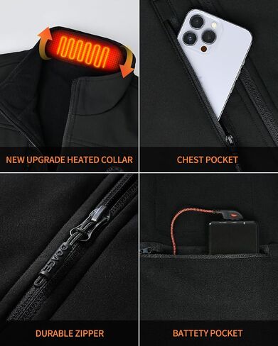 DOACE Heated Vest for Men and Women, Smart Electric Fleece Heated Vest with App Control, Battery Pack Included in Saudi Arabia