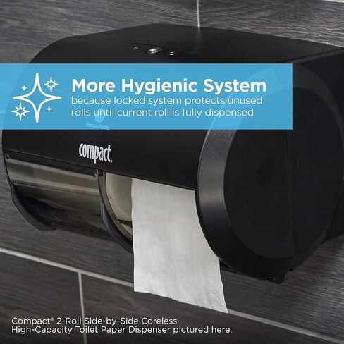 Compact 2-Roll Side-by-Side Dispenser and Coreless 2-Ply Recycled Toilet Paper Starter Kit by GP PRO (Georgia-Pacific), 1 Dispenser and 4 Rolls, 1 Kit per Case in Saudi Arabia