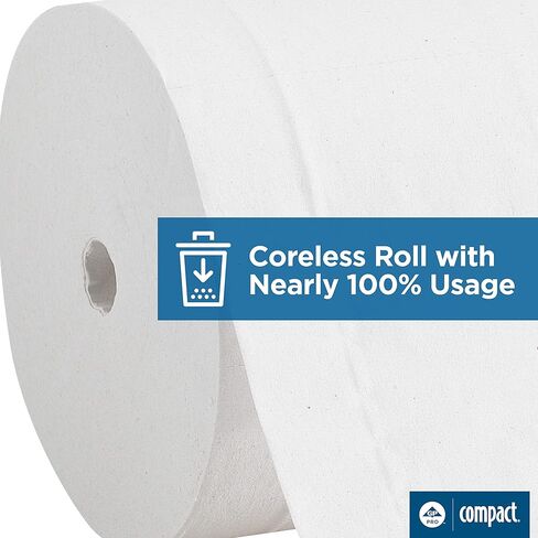 Compact 2-Roll Side-by-Side Dispenser and Coreless 2-Ply Recycled Toilet Paper Starter Kit by GP PRO (Georgia-Pacific), 1 Dispenser and 4 Rolls, 1 Kit per Case in Saudi Arabia