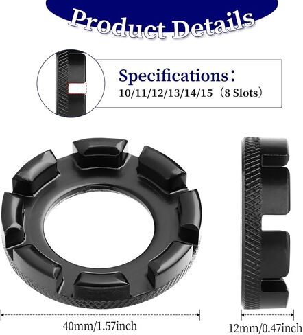 Bike Spoke Wrench, Lens Spoke Adjustment Wrench Tool 8 in 1 Anti-Skid Bike Wheel Spoke Tool for Bike Repair Truing and Repairing Cycling Wheels (Silver) in Saudi Arabia