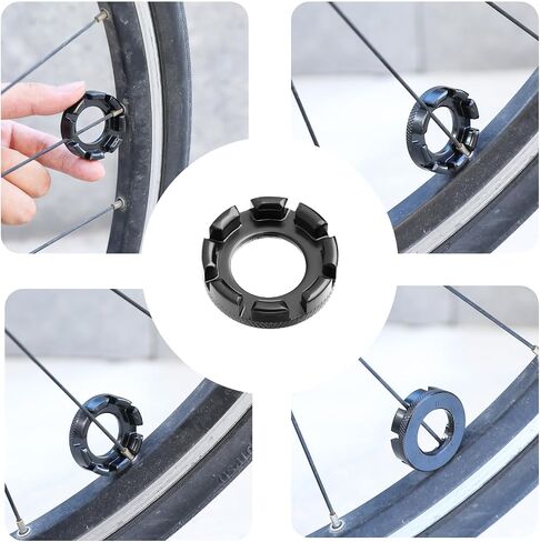 Bike Spoke Wrench, Lens Spoke Adjustment Wrench Tool 8 in 1 Anti-Skid Bike Wheel Spoke Tool for Bike Repair Truing and Repairing Cycling Wheels (Silver) in Saudi Arabia
