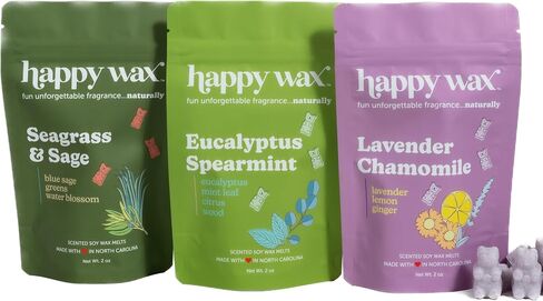 مجموعة Happy Wax Wanderlust تذوب شمع الصويا الطبيعي المعطر - إجمالي 6 أونصة. من ذوبان الشمع المعطر، تتضمن المجموعة 2 أونصة من بالو سانتو، و2 أونصة من خشب الشعلة الصحراوية، و2 أونصة من ظلال القمر in Saudi Arabia