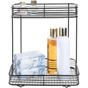 iDesign Vienna Metal Wire Standing Vanity Caddy, 2-Tier Baskets for Countertops, Desks, Dressers, Bathroom, Set of 1, Corner Shelf