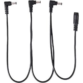 1 to 2 Guitar Effects Pedal Power Cable Multi Plug DC Line with Bend Head for 9V DC Adapter Plug Battery Line Conversion Line Black, 60 cm in Saudi Arabia