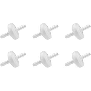 6PCS Plastic Check Valve Unidirectional 5/32 inch Barb Hose PVDF Fitting Fish Tank Aquarium Aquarium Supplies For Fuel Oil Water Air Pharmaceutical Food Beverage Laboratory White