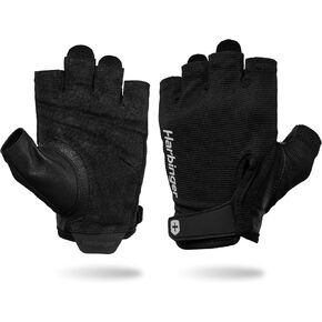 Power Gloves 3.0 - Durable Half Finger Weightlifting Gloves with Adjustable Wrist Closure, Breathable Leather Palm, Men's
