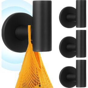 Therwen Black Magnetic Hooks Heavy Duty Magnet Hook Strong Neodymium Magnetic Coat Hooks Magnetic Hanger for Refrigerator, Metal Door, Locker for Hanging Towel, Coat, Bag, Umbrella (2 Pcs)