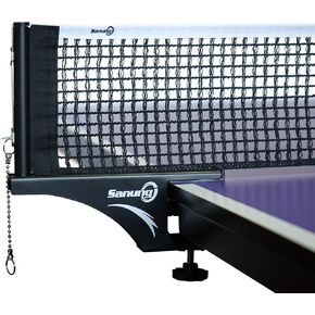 S405 Thickened Table Tennis Net and Post Set, Professional Foldable High Duty Ping Pong Screw on Clamp Net with Stable Base for Standard Table, Easy to Carry Install
