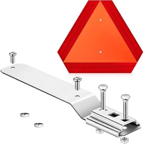 1 Set Slow Moving Vehicle Sign with Mounting Bracket 14 x 16 Inch Slow Moving Vehicle Triangle Signs Aluminum Slow Sign Warning Triangles for Vehicles Golf Cart Tractor Outdoor Accessories