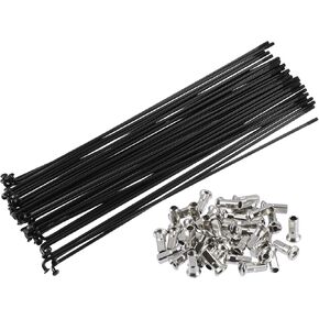 X AUTOHAUX 40pcs Bicycle Carbon Steel Spokes 12G Bike Spoke 219mm Length with Nipples for Most Bicycle Black