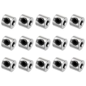 uxcell 15pcs Set Screw Collars 3mm Bore Shaft Collars, 8mm OD, 7mm Width, Drill Stop Collar, Stainless Steel Drill Bits Depth Collars