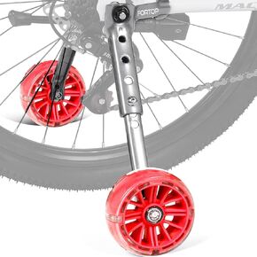 Bike Training Wheels, Pair of Heavy Duty Rear with Stabilizers Mounted Kit for 16 18 20 22 24 inch Kids Boy Girls Variable Bike (Red, 16-24 Inch)