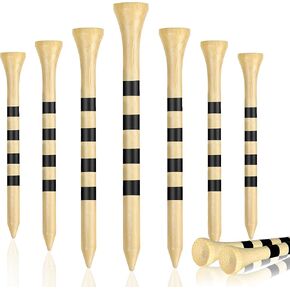 Natrual Wooden Golf Tees 100 Pack (2-3/4" & 3-1/4" Available) Biodegradable Bamboo Golf Tees,More Sturdy and Stable,Natural/White Color