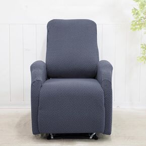 cjc Recliner Chair Cover 4-Pieces,2024 New Small Reclining Chair with Pockets, Stretch Jacquard 1 Seat Recliner Couch Slipcovers, Anti-Slip Furniture Protector for Dogs Home Theater Seating (Beige)