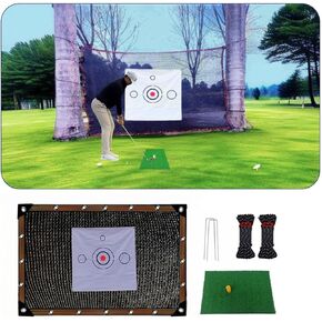 Golf Practice Net, Golf Hitting Nets, Heavy Duty Outdoor Indoor Sports Barrier Netting, Durable and Strong Polyethylene Netting with Rope and Target Cloth