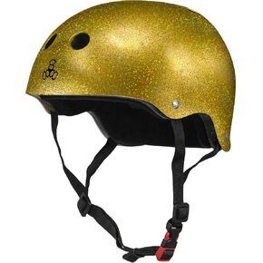 Triple Eight The Certified Sweatsaver Helmet for Skateboarding, BMX, Roller Derby and Roller Skating, Gold Glitter, XS/S