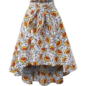 SHENBOLEN Women African Traditional Costume Flower Print Casual Dashiki Skirt