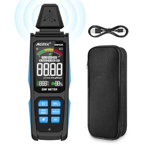 EMF Detector - MESTEK Upgraded High-frequency Digital Electromagnetic Field Radiation Detector for EF, RF, MF, Hand-held Rechargeable EMF Meter for 5G Cell Tower, Home EMF Inspections, Office, Outdoor