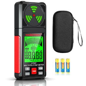 YOJOCK EMF متر، 3 في 1 كاشف EMF كاشف إشعاع المجال الكهرومغناطيسي لـ EF، MF، RF، إشارة WiFi، قارئ EMF لفحص EMF المنزلي، المكتب، الهواء الطلق، صيد الأشباح