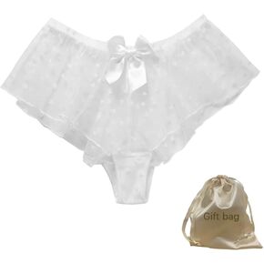 abandi Floral Lace Underwear with Gift Bag for Women Sexy Mesh Ruffle Panties for Valentine