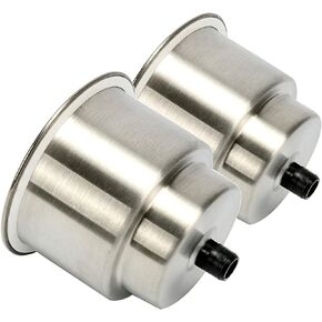 Cup Holder Insert, 2 Pack Stainless Steel Cup Drink Holders, Brushed Bottle Holders with Drain for Marine Boat, Yacht, Truck, RV, Seat