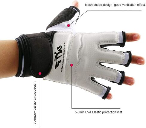 Half Finger Taekwondo Gloves - Kickboxing Sparring Training Light Workouts for Men Women Muay Thai, Martial Arts, Karate, Shadow Boxing, Combat Class in Saudi Arabia