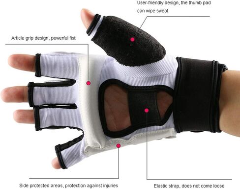 Half Finger Taekwondo Gloves - Kickboxing Sparring Training Light Workouts for Men Women Muay Thai, Martial Arts, Karate, Shadow Boxing, Combat Class in Saudi Arabia