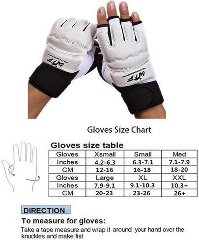 Half Finger Taekwondo Gloves - Kickboxing Sparring Training Light Workouts for Men Women Muay Thai, Martial Arts, Karate, Shadow Boxing, Combat Class in Saudi Arabia