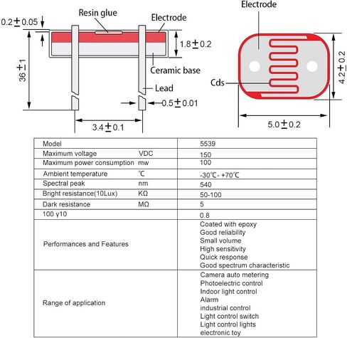 EBOOT 30 Pieces Photoresistor Photo Light Sensitive Resistor Light Dependent Resistor 5 mm (5539) in Saudi Arabia