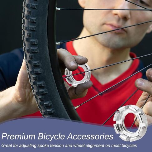 2 Pack Spoke Wrench Bicycle Tool Kit, Bicycle Spoke Wrench Tool 6 in 1 Bike Wheel Spoke Tool, 8 Way Bike Rim Truing Tool Hard Steel Bicycle Spoke Tool for Adjust Bicycle Wheel Tension (Black) in Saudi Arabia