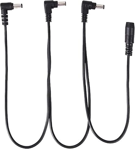 1 to 2 Guitar Effects Pedal Power Cable Multi Plug DC Line with Bend Head for 9V DC Adapter Plug Battery Line Conversion Line Black, 60 cm in Kuwait