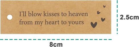 ECSiNG 25 Pcs Kraft Commemorative Meaningful Funeral Favour Tags Card with Hemp Rope Blow 'Kisses' to Heaven Remembrance Funeral DIY Signs and Personalised Tag Favours in Saudi Arabia