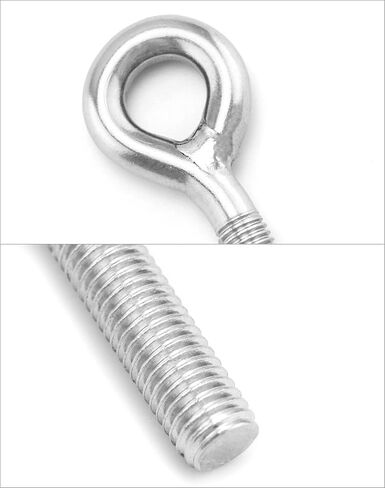 QWORK M8 Eye Bolt Ring Bolts, 10 Pack Heavy Duty Stainless Steel Shoulder Lifting Ring Threaded Eyebolts, Welded Closed Screw Rod Eye Screw Bolts in Saudi Arabia