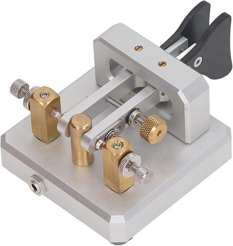 Marhynchus Morse Code Key, Morse Code Key Double Paddle Morse Code Key Stainless Steel Automatic Morse Radio Experiment, Cb & Two Way Radios (Silver) in Saudi Arabia
