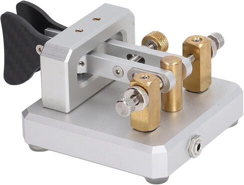 Marhynchus Morse Code Key, Morse Code Key Double Paddle Morse Code Key Stainless Steel Automatic Morse Radio Experiment, Cb & Two Way Radios (Silver) in Saudi Arabia